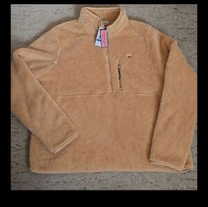 Vineyard Vines Women's Toasted Almond Fleece Pullover, XL, NWT